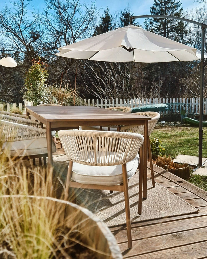 Flavia Garden Dining Table  185 cm 96 cm Metal Brown