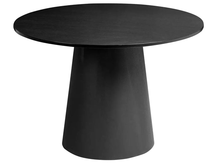 Black round table on a white background