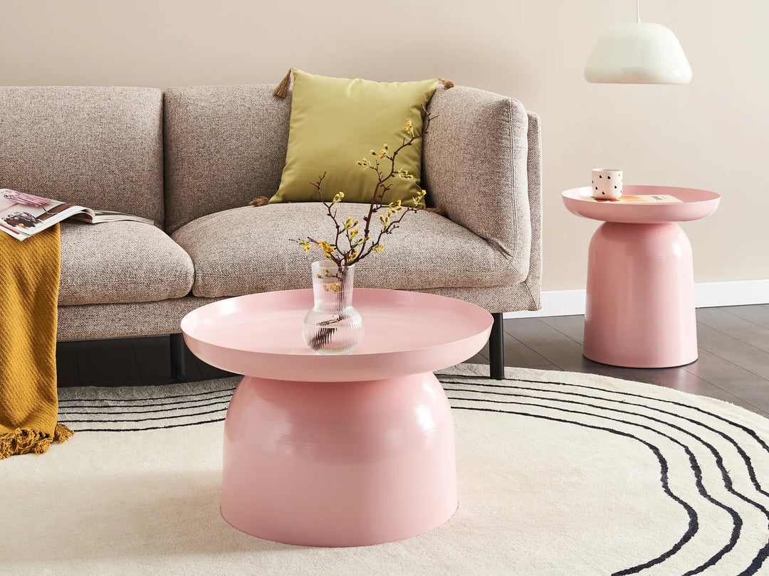 Coffee Table Metal Pastel Pink Axia