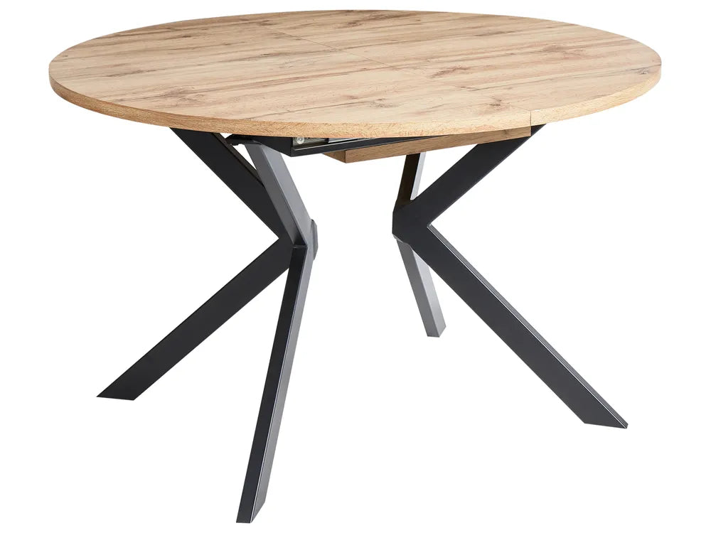 Extending Dining Table Light Brown 120/160 cm 120 cm Jozwiak
