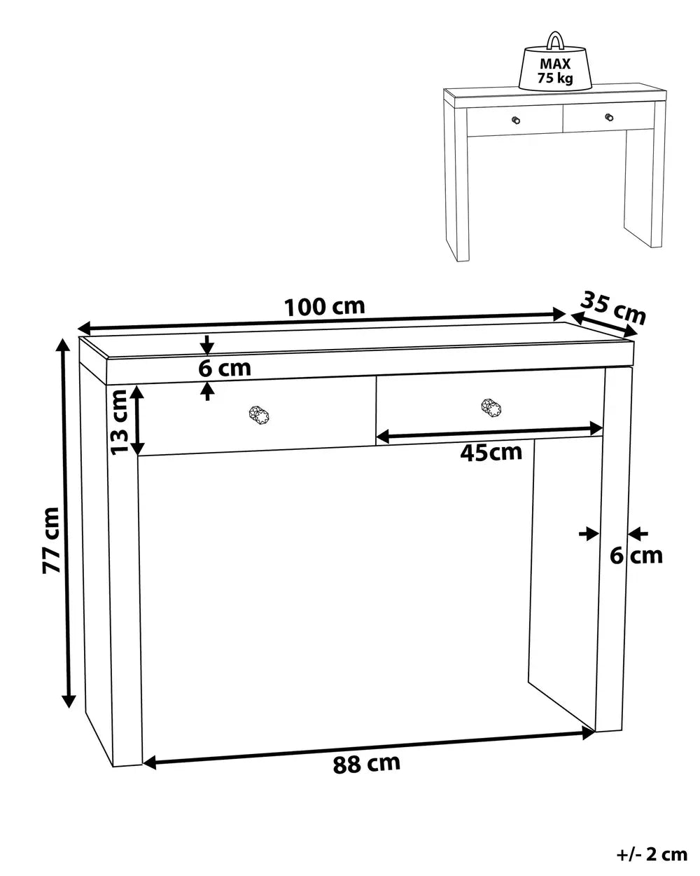 Console Table Mirrored Silver Jimma