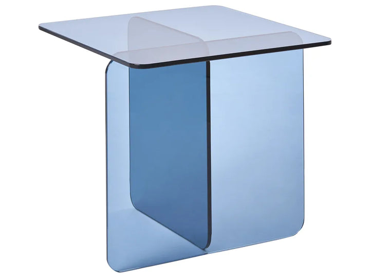 Side Table Tempered Glass Blue Aunnika