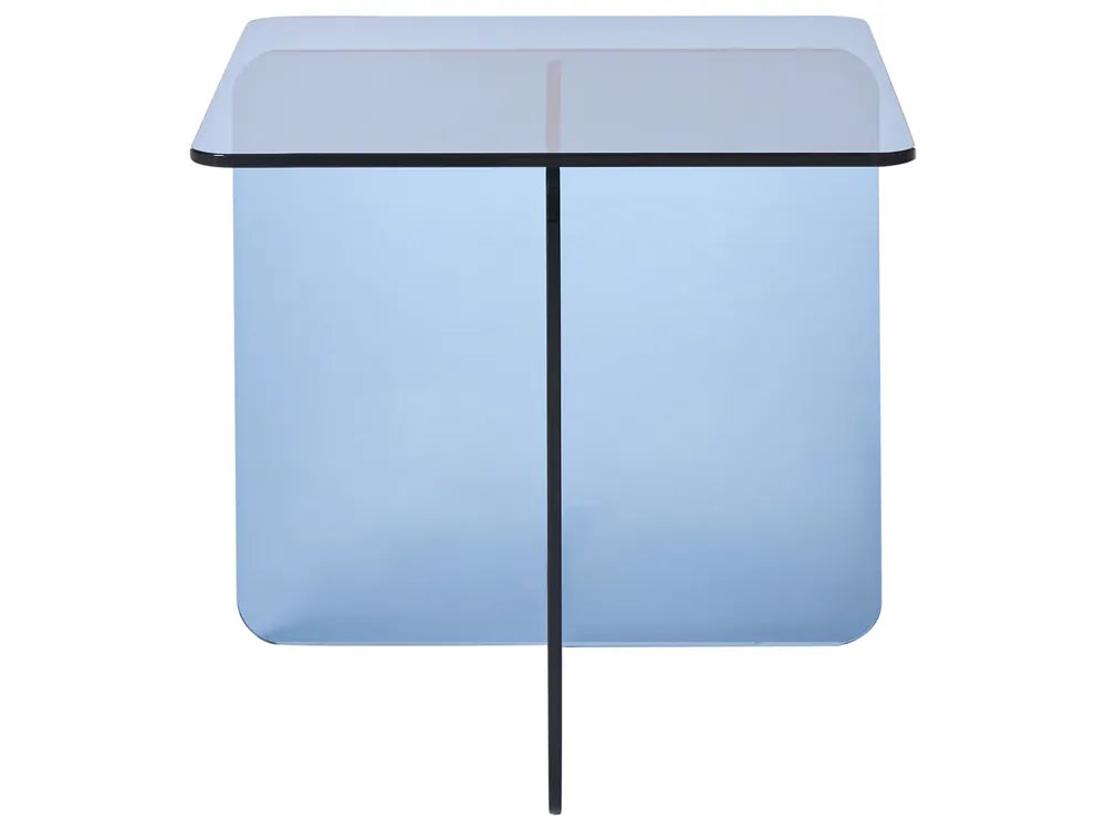 Side Table Tempered Glass Blue Aunnika