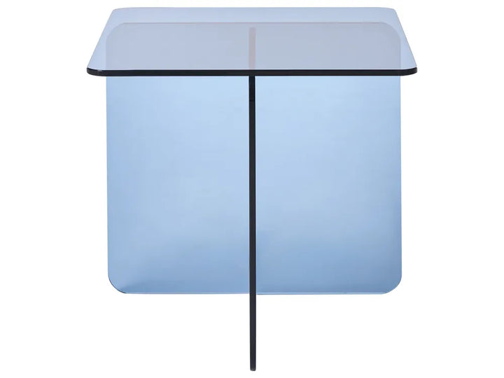Side Table Tempered Glass Blue Aunnika