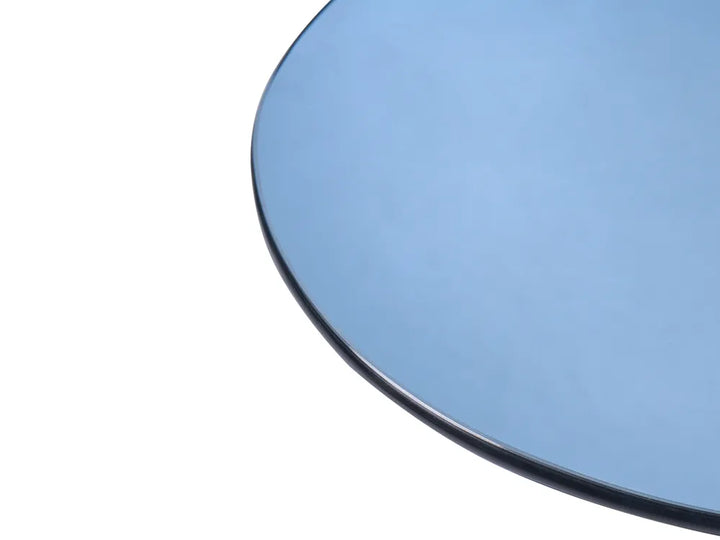 Side Table Tempered Glass Blue with Wheels Josclyn