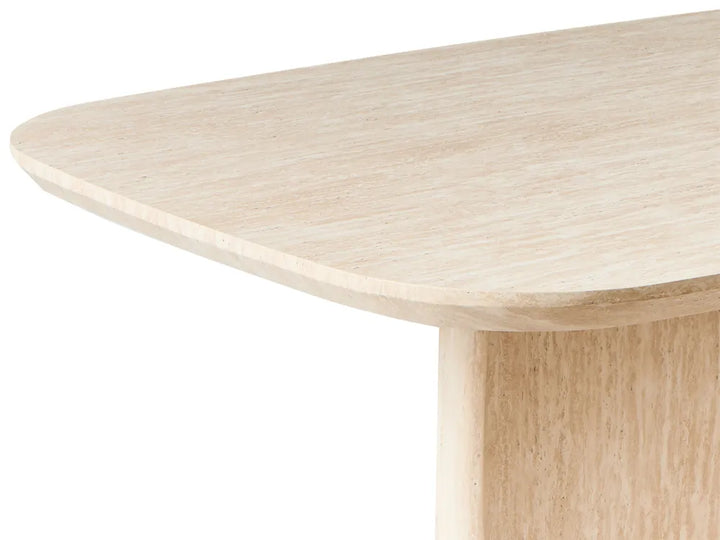 Dining Table Travertine Effect 180 cm 90 cm Arnkell