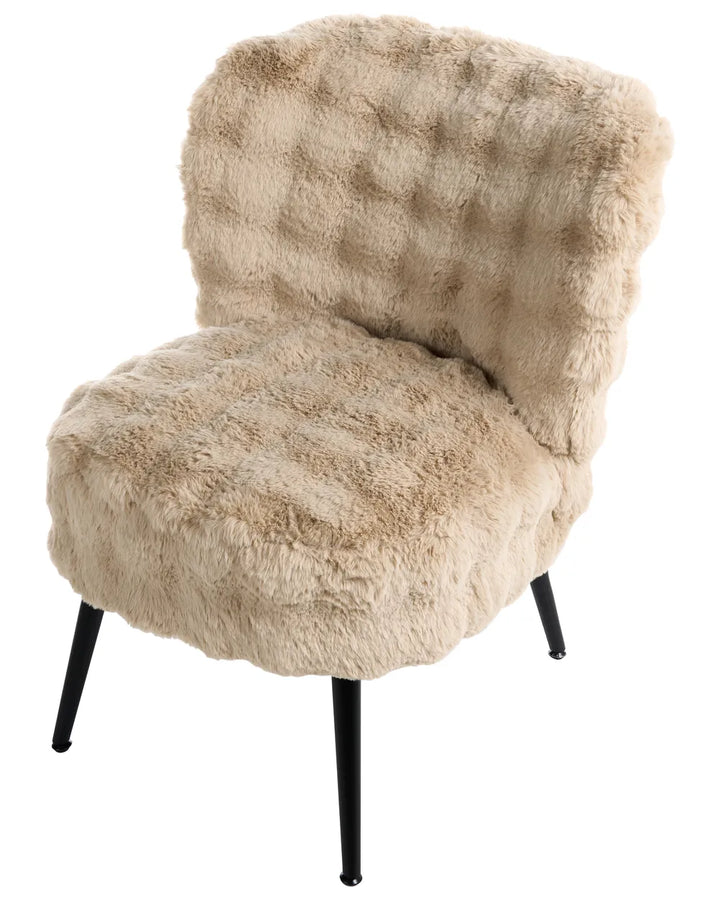Armchair Faux Fur Beige Smelda
