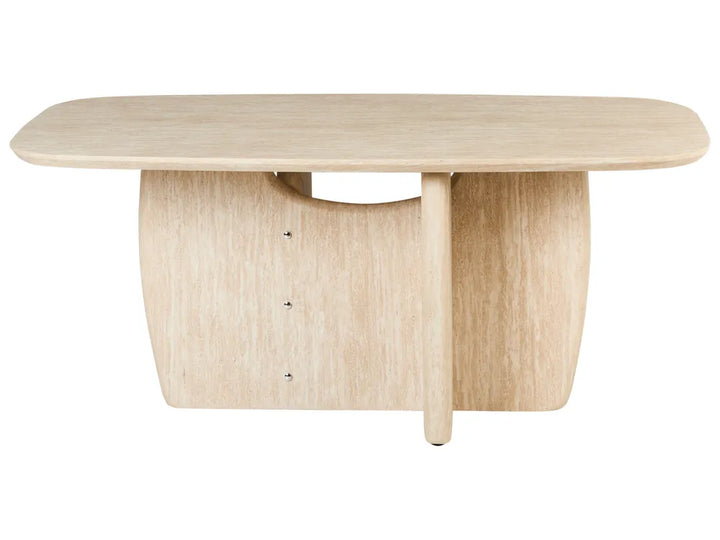 Dining Table Travertine Effect 180 cm 90 cm Arnkell