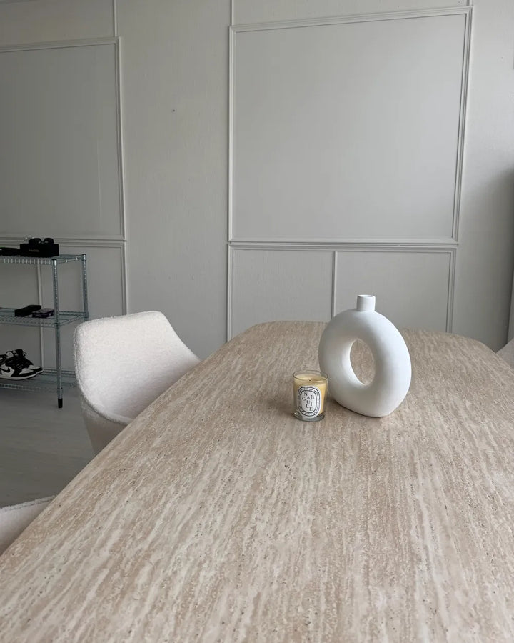 Dining table with pedestal base