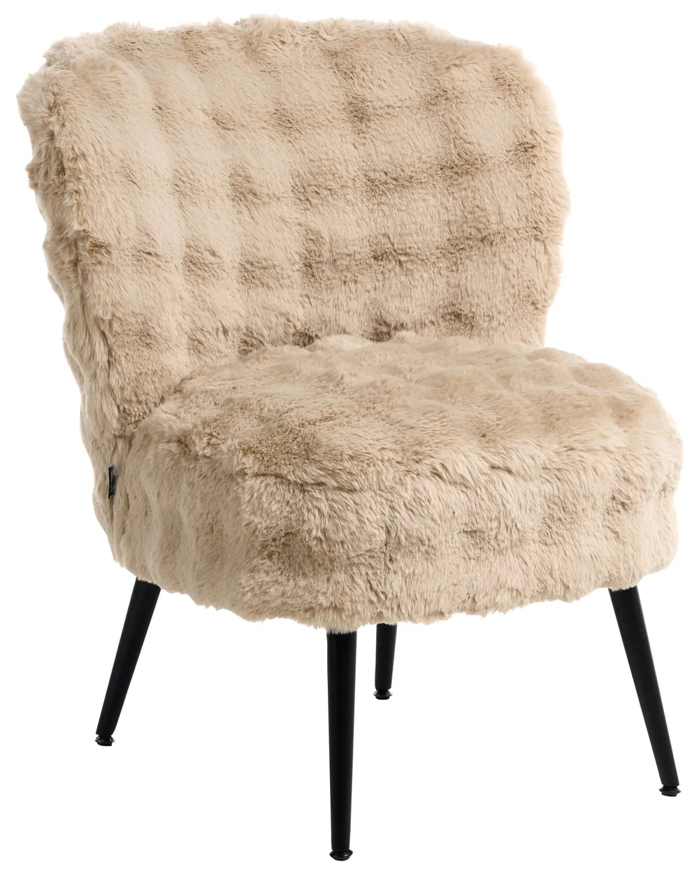 Beige faux fur armchair