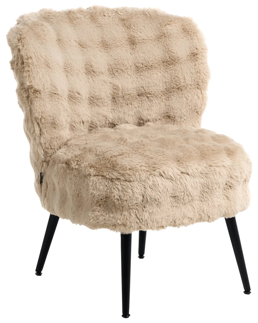 Beige faux fur armchair
