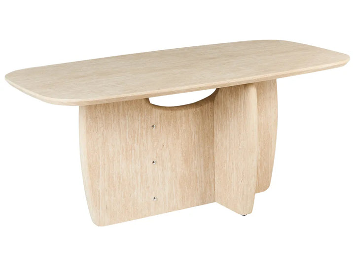 Travertine effect dining table