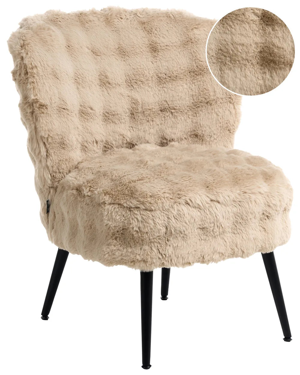 Soft beige fur armchair