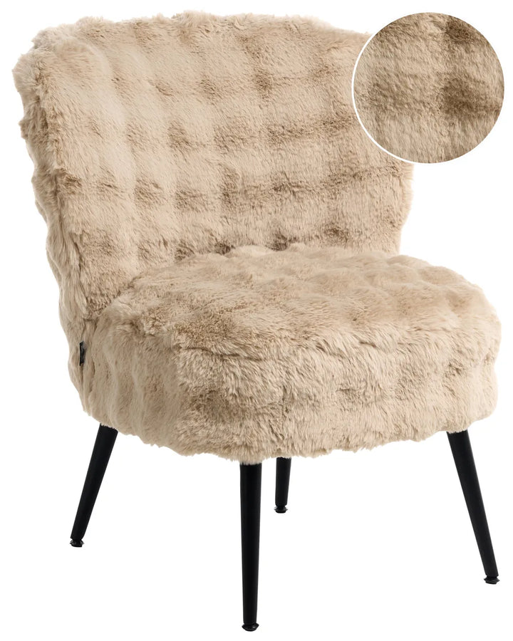 Soft beige fur armchair