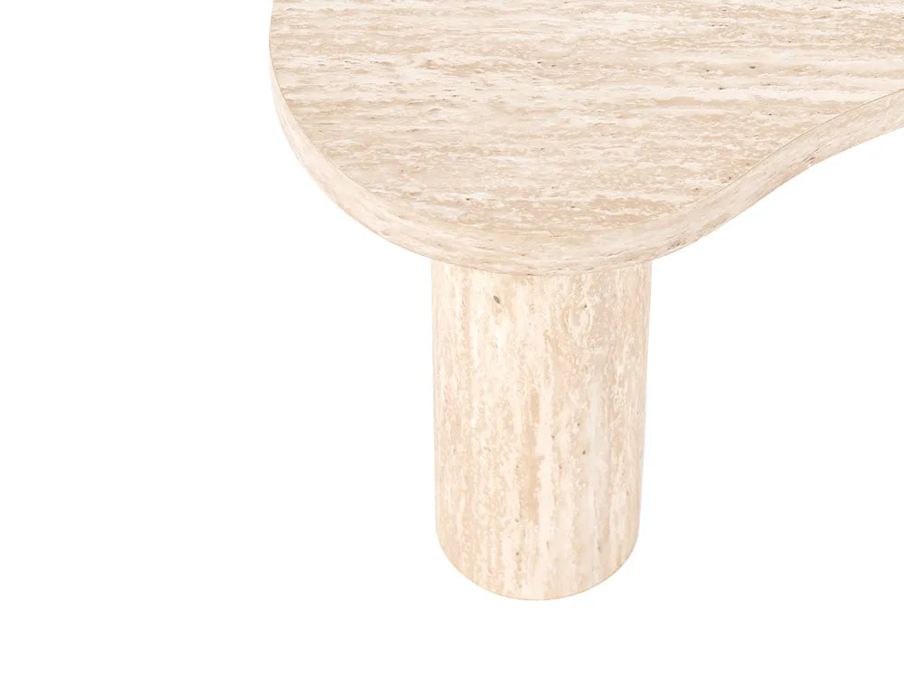 Coffee Table 52 cm 89 cm Travertine Effect Kopelynn