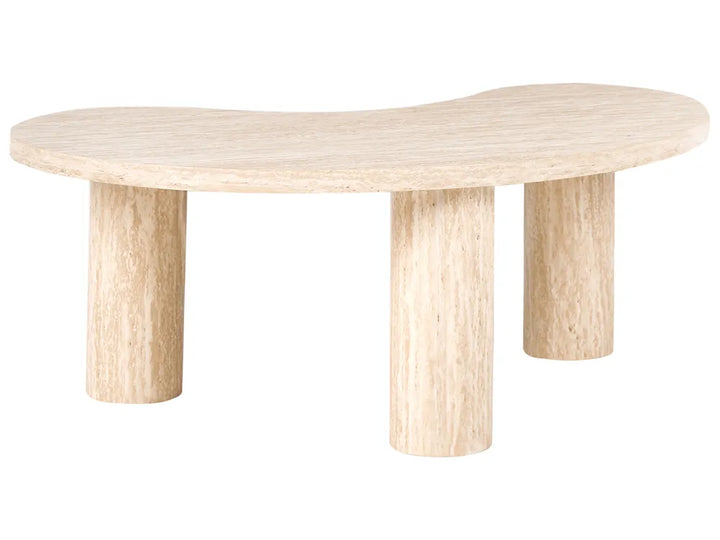 Wooden coffee table with a white background