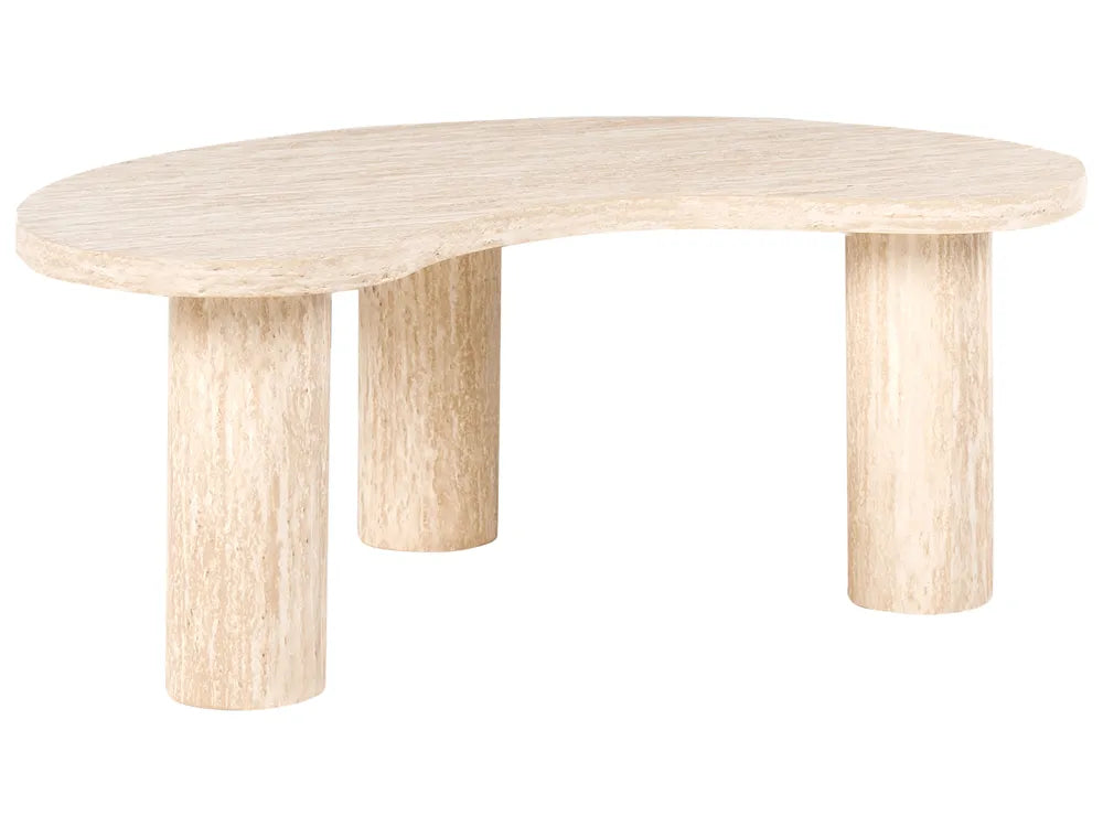 Wooden coffee table with a light finish on a white background