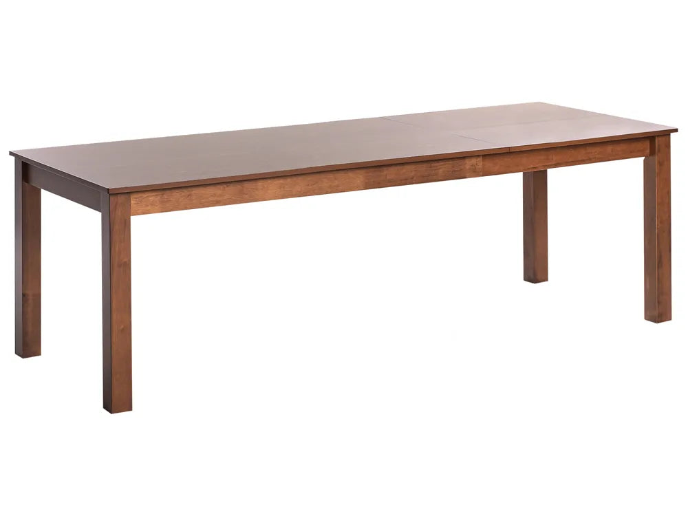 Wooden dining table on a white background