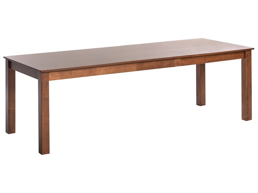 Wooden dining table on a white background