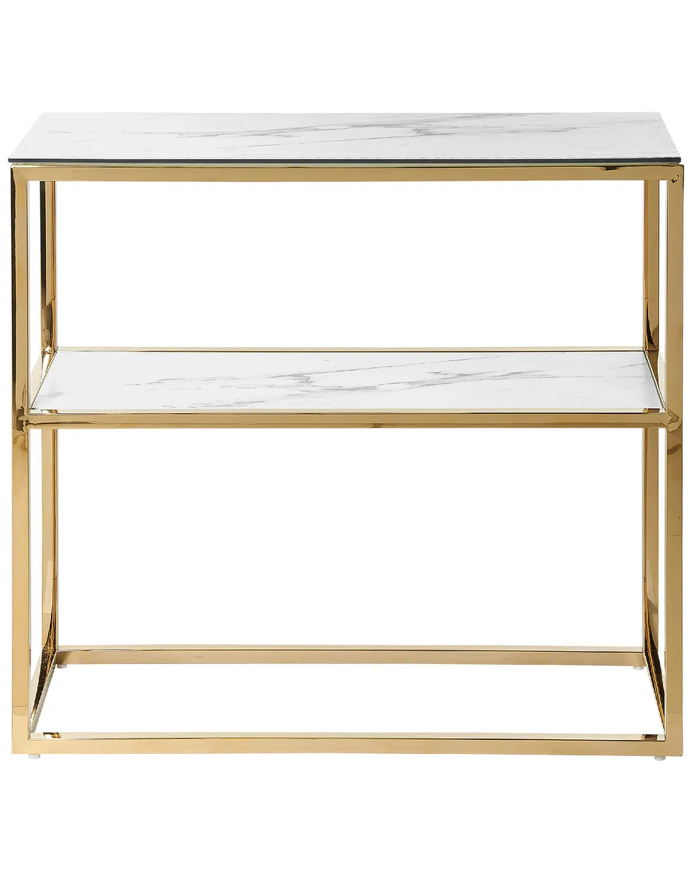 Console Table Tempered Glass White Marble Jehias