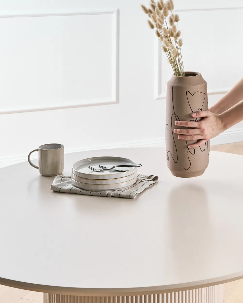 Dining Table Light Beige 120 cm 120 cm Actrice