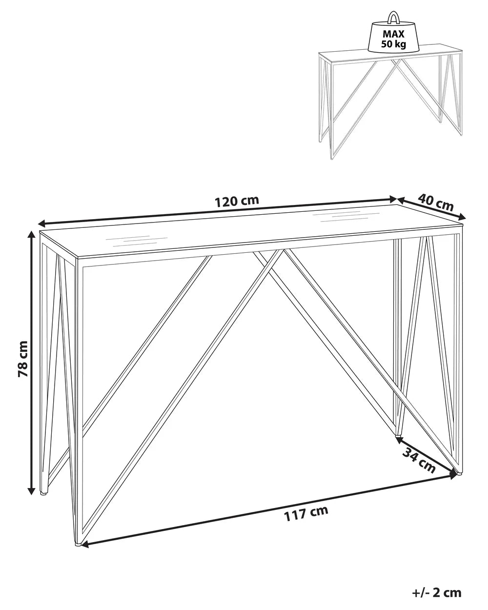 Console Table Tempered Glass Gold Deral