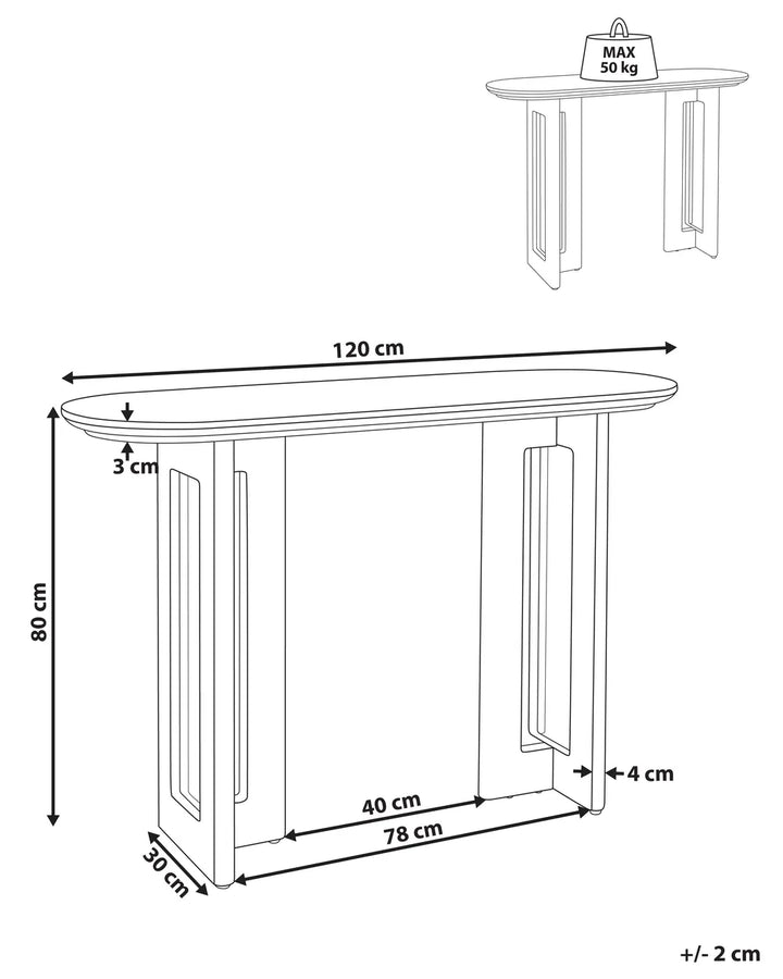 Console Table Light Brown Alayaa