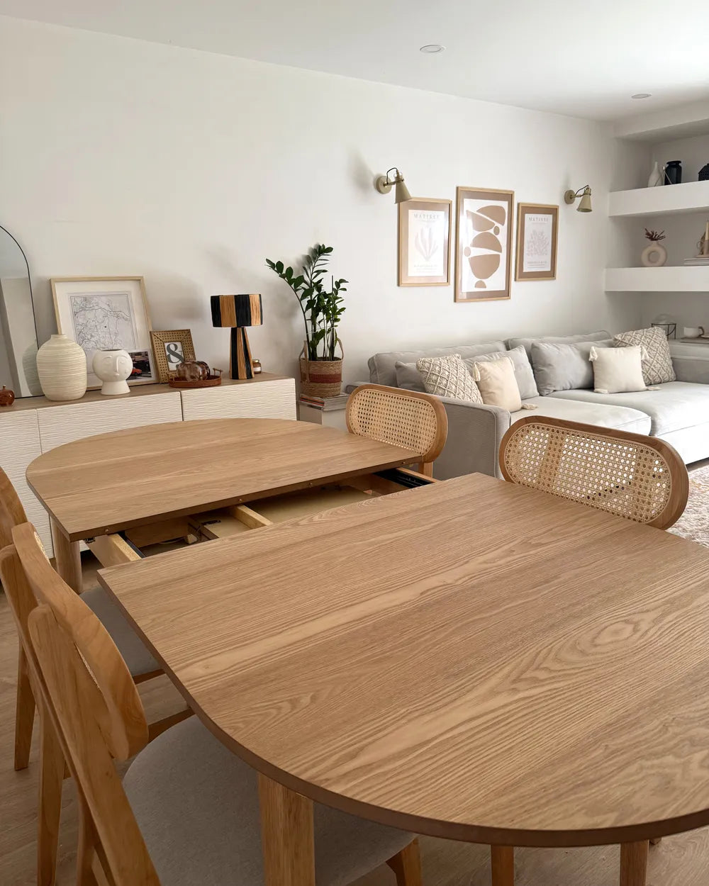 Modern dining table with solid legs