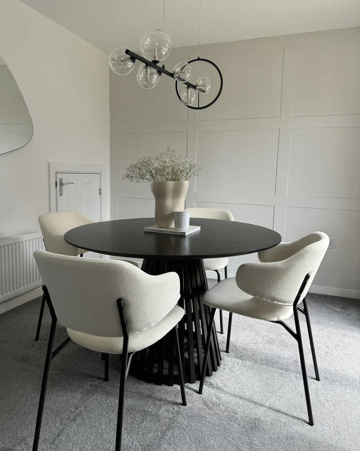 Modern black wooden dining table