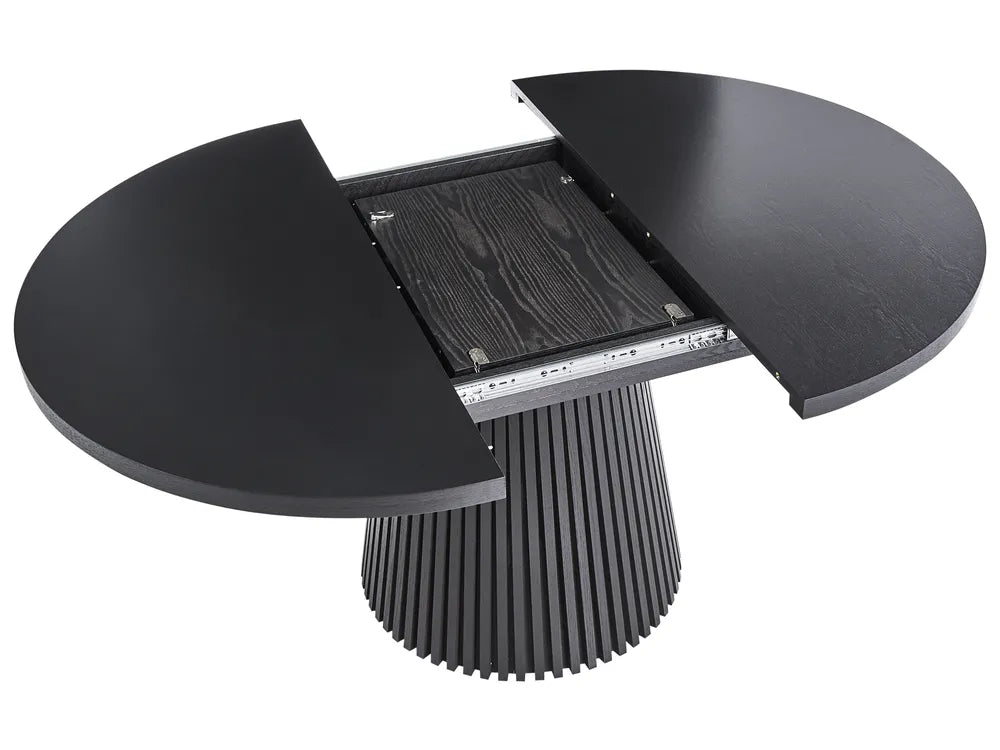 Extending Dining Table Black Ash Wood 120/160 cm 120 cm Alesana