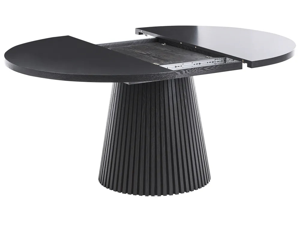 Extending Dining Table Black Ash Wood 120/160 cm 120 cm Alesana