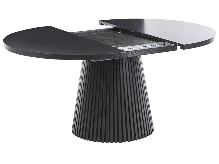 Extending Dining Table Black Ash Wood 120/160 cm 120 cm Alesana