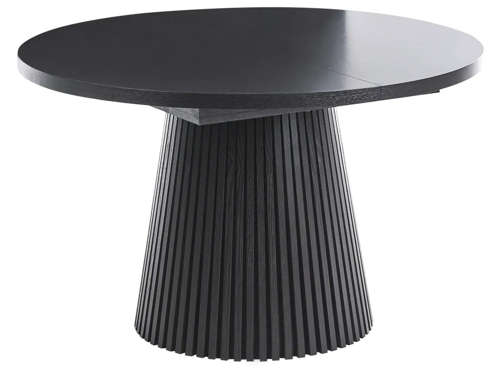 Extending Dining Table Black Ash Wood 120/160 cm 120 cm Alesana