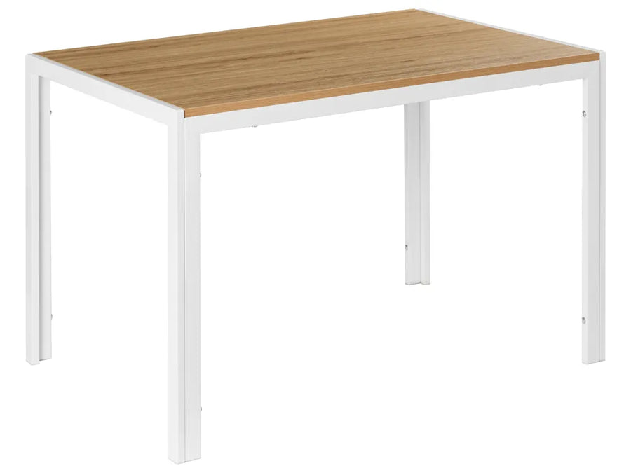Brown and white dining table