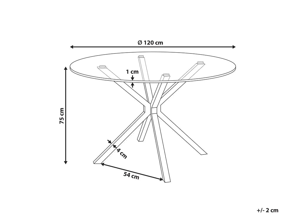 Dining Table Black 120 cm 120 cm Tempered Glass Wellman