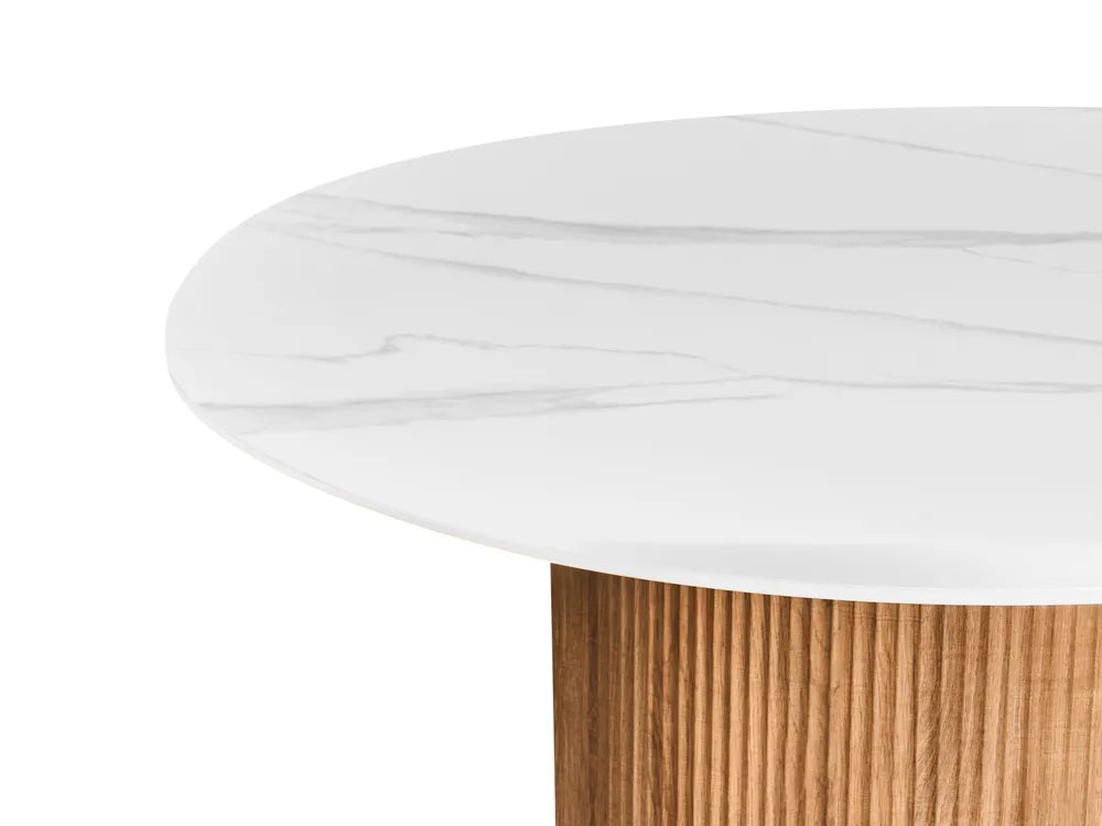 Dining Table White Marble 120 cm 120 cm Sherpa