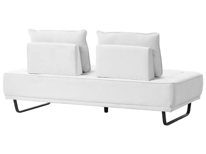 Sofa 3 Seater Fabric White Ambert