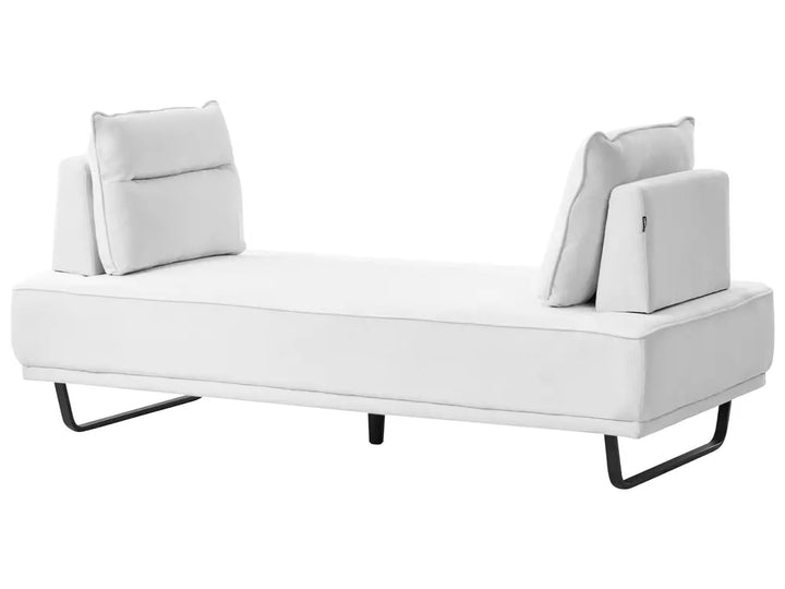 Sofa 3 Seater Fabric White Ambert