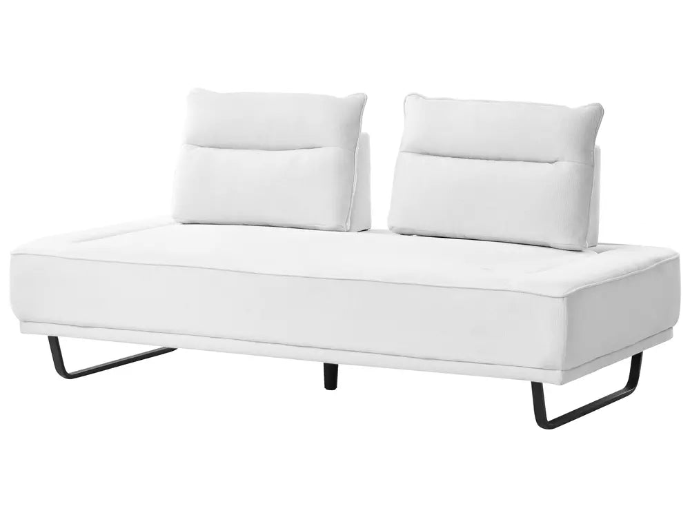Sofa 3 Seater Fabric White Ambert
