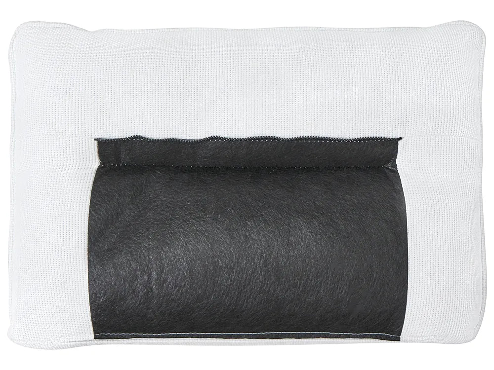 Sofa 3 Seater Fabric White Ambert