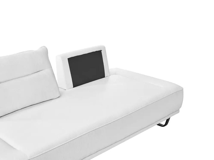 Sofa 3 Seater Fabric White Ambert