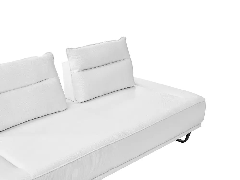 Sofa 3 Seater Fabric White Ambert