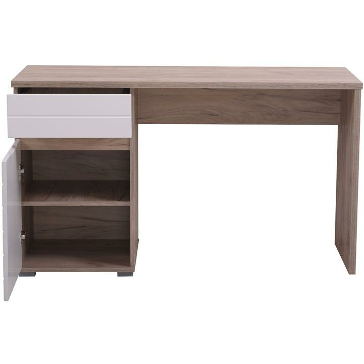 Oak and White Gloss Desk Elan