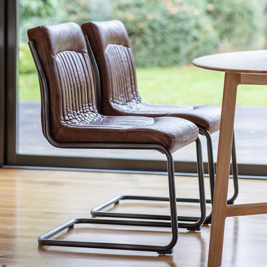 Dining Chair Brown Leather Fondren