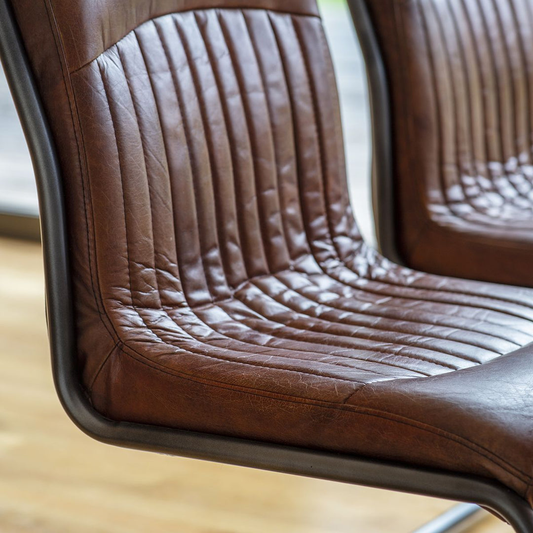 Dining Chair Brown Leather Fondren