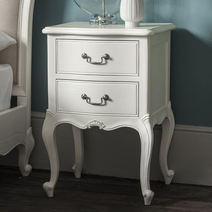 Vanilla White Bedside Table Minier