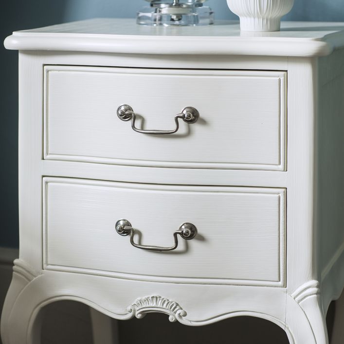 Vanilla White Bedside Table Minier