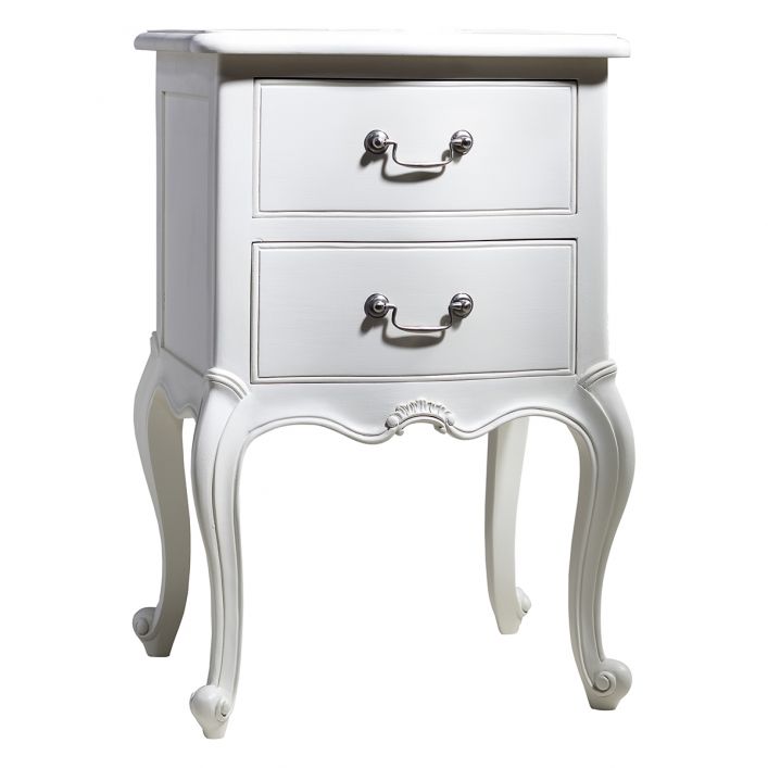 Vanilla White Bedside Table Minier