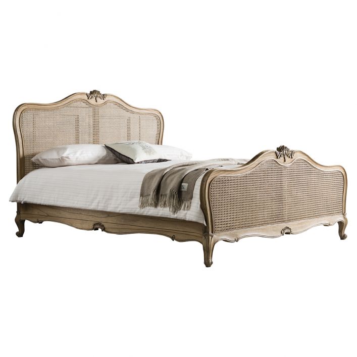 Chic Super King Cane Bed Weathered