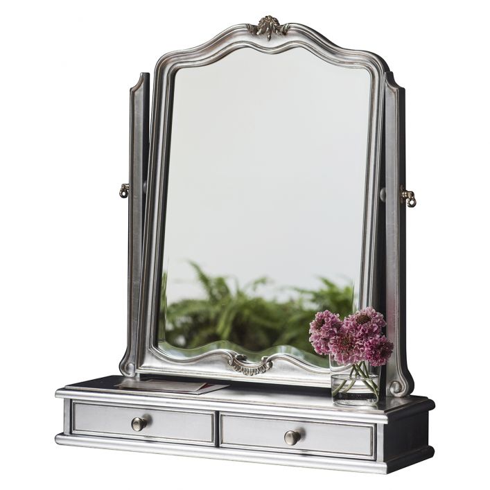 Silver Dressing Table Mirror Minier